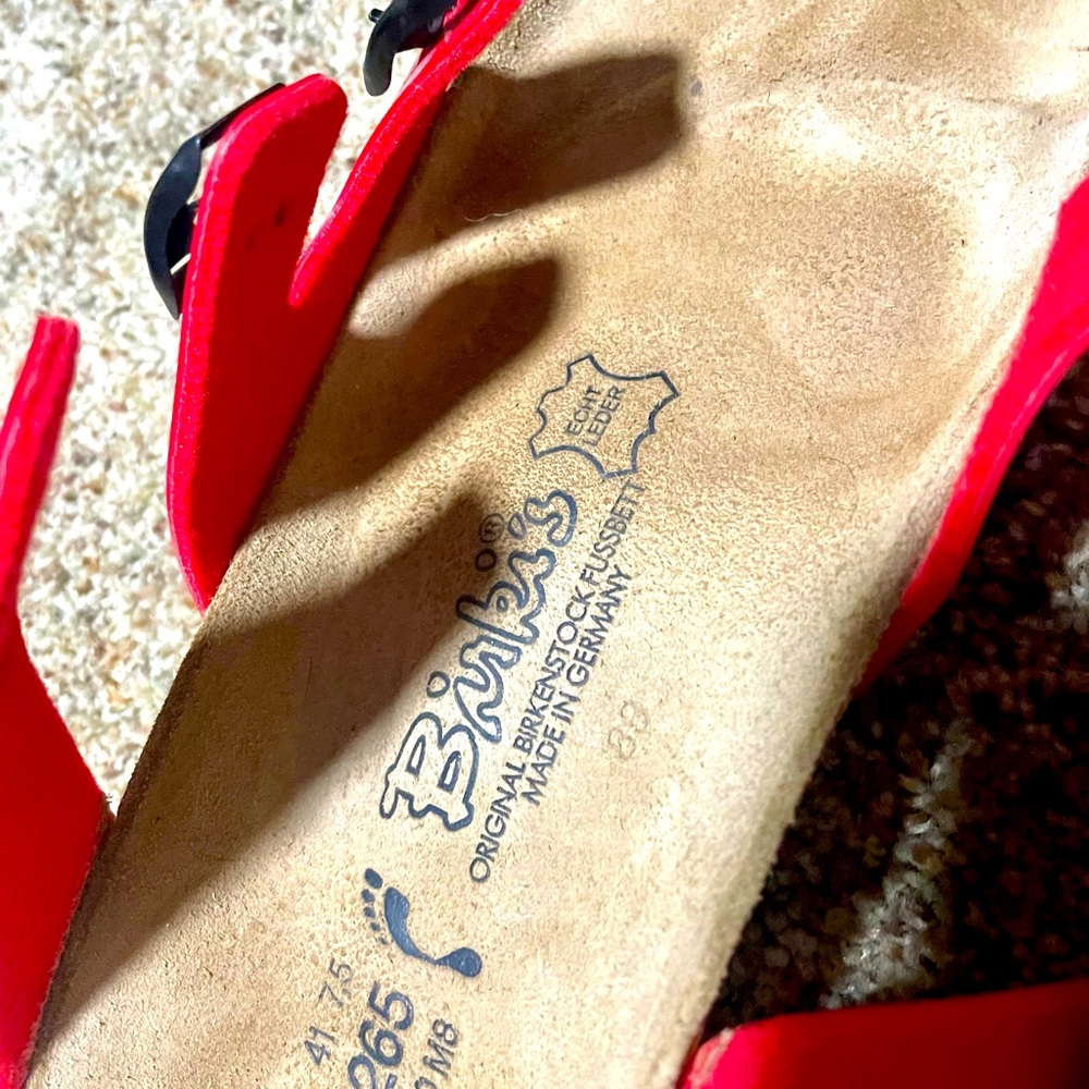 Women’s Size 10/ EU 41 Bright Red (not leather) Birki’s by Birkenstock